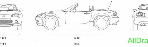 Mazda MX-5 (2007) (Мазда МX-5 (2007)) - чертежи (рисунки) автомобиля